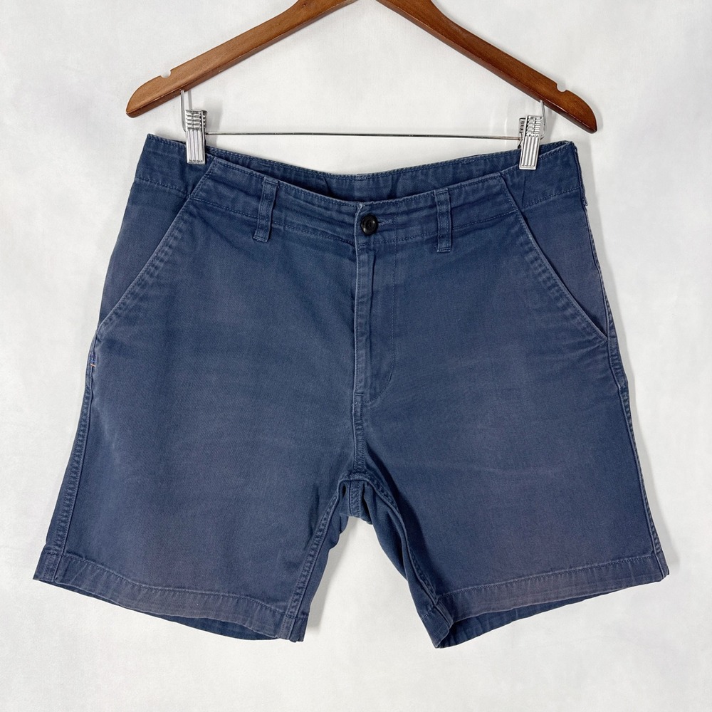 Patagonia Organic Cotton Faded Navy Blue Chino Shorts Mens Size 32 8" inseam